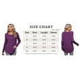 thumbnail image 5 of SHIBEVER Women Casual Tshirts Shirts Loose Casaul Long Sleve Autmun Tunic Baggy Pullover Trendy Purple Blouses Top Size M, 5 of 7