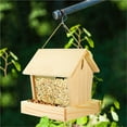 thumbnail image 5 of Gmogad Outdoor Wooden Bird Feeder with Inclined Roof Clear Panels, Automatic Feeding Tray with Lock Cover Keeps Bird Food Fresh Dry, Hanging Feeder for Balcony Deck Garden Backyard Birds, 5 of 6