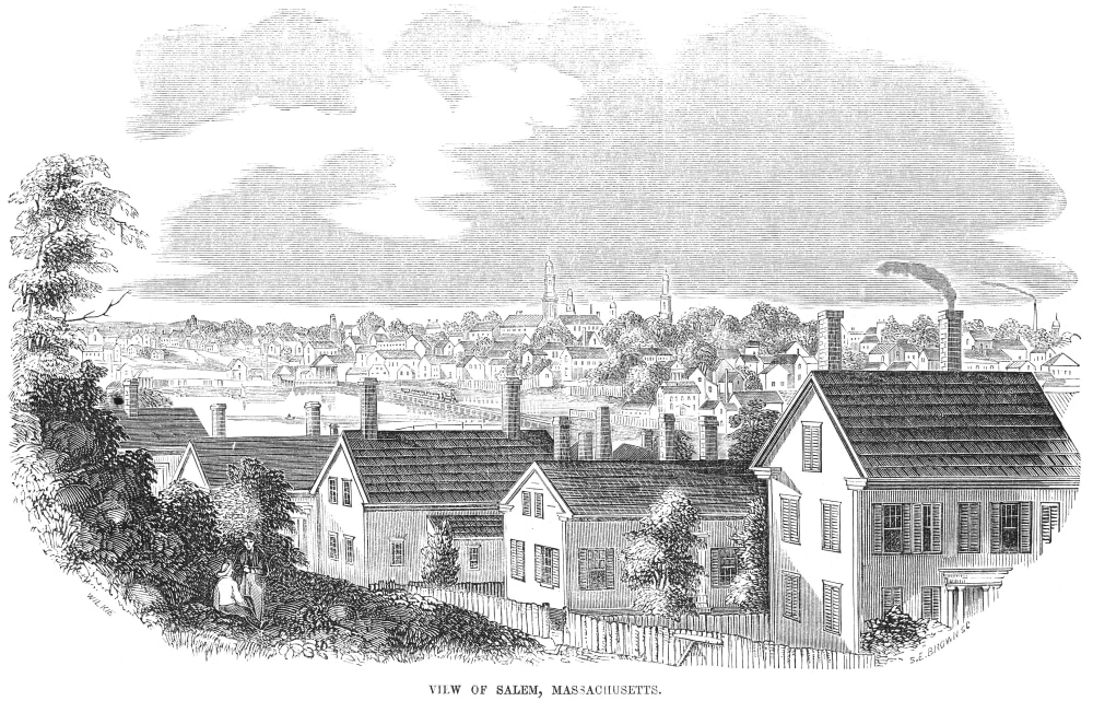 Massachusetts Salem, 1854. /Nthe Town Of Salem Massachusetts. Wood