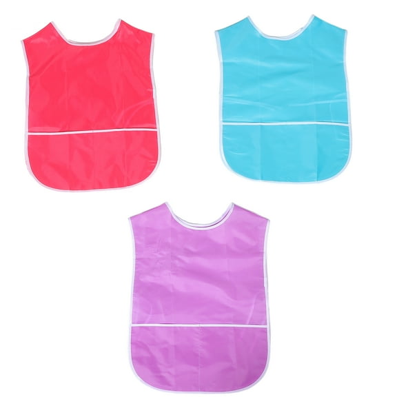 Guyelim toddler paint smock 3pcs Kids Art Apron Sleeveless Nylon Apron Comfortable Painting Smock Multi-use Crafting Apron Children Painting Art Apron Art Smock