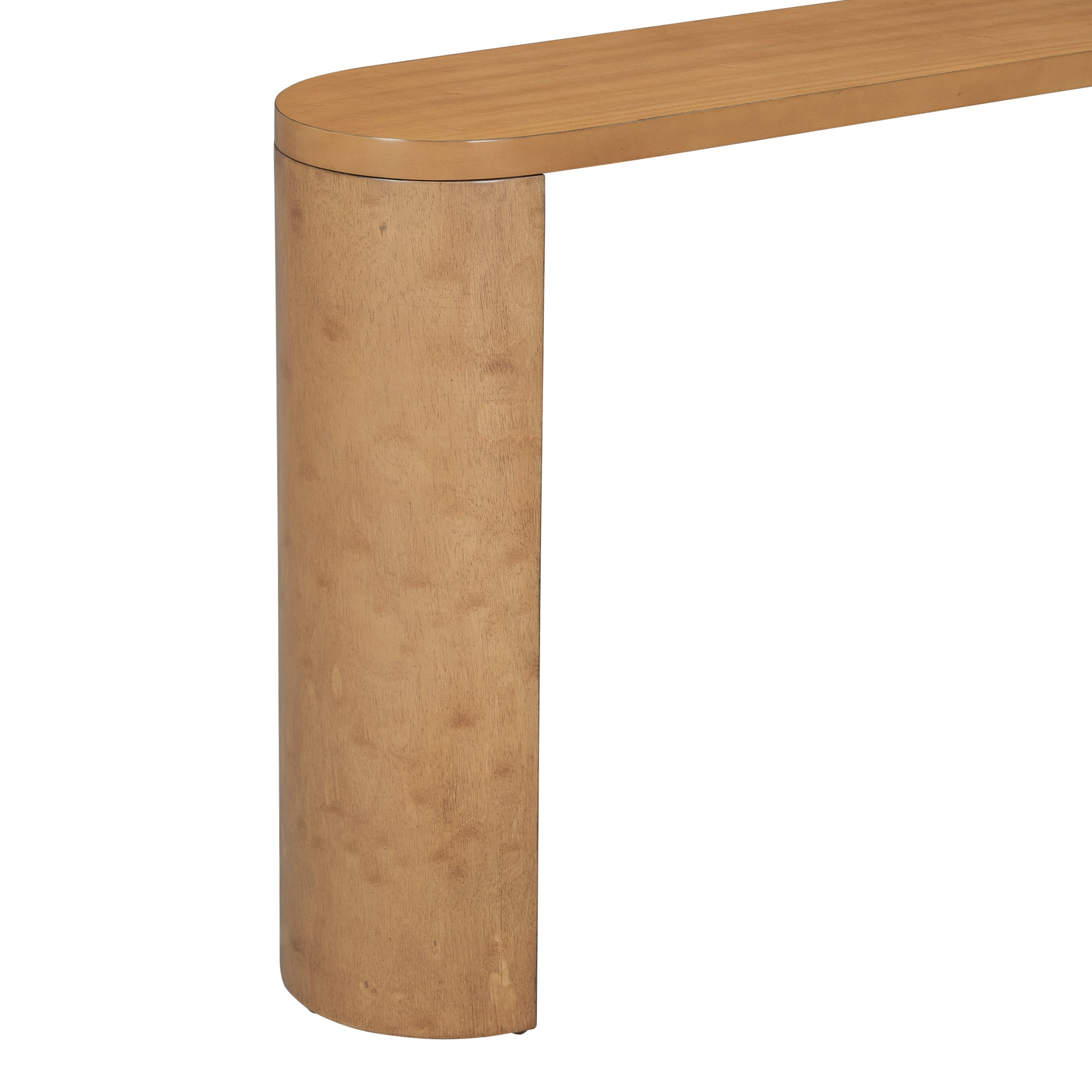 EUROCO Modern Console Table,59.6" Long Wood Entryway Table Porch Table with Semi-Cylindrical Leg,Narrow Long Sofa Table for Entrance,Living Room,Foyer, Hallway,Natural