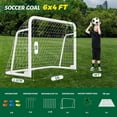 thumbnail image 2 of Slsy Foldable Soccer Goal - 12x6FT/10x6FT/8x6FT/6x4FT Soccer Goals for Backyard - Foldable Steel Soccer Goal with Training Target & 6 Cones for Teens/Adults Practice Training, 2 of 10