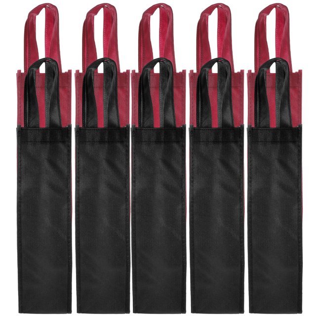 10pcs Wine Bottle Packing Bags Non-woven Cloth Bags Handheld Wine Bottle Gift Bags