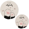 thumbnail image 7 of SKYSONIC Mothers Day Cute Paws Pot Holders Trivets, 2 Pcs Heat Resistant Trivets,Cute Pink Hearts Cotton Thread Weave Mats for Hot Pads Pans Pot Bowl Teapot for Kitchen Decor, 7 of 7