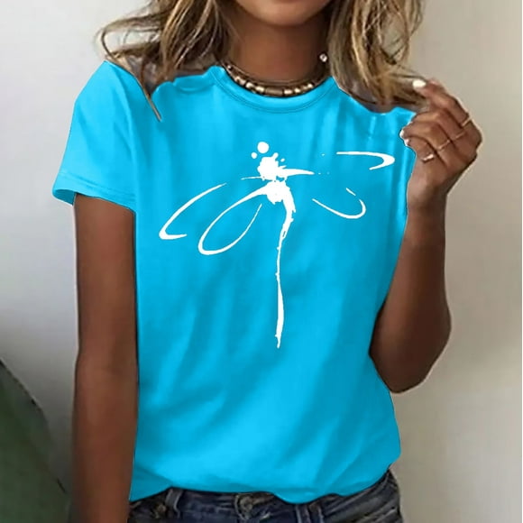 Meichang Cute Tshirts for Women Summer Fashion Graphic Tops Casual Short Sleeve T-Shirt Loose Crewneck Basic Tee Shirts