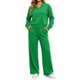 thumbnail image 2 of Mifsaly Plus Size Womens Sweatsuits 2 Piece Set V Neck Sweatshirts and Wide Leg Pants Fall Winter Going Out Athletic Gym Lounge Matching Outfits, 2 of 7
