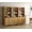 Oak Brown, variant on 71" Tall Pantry Cabinet Set of 3, Kitchen Storage Pantries with 2 Cabinets and 3 Drawers, Modern Modular Storage Cabinets with Open Display Shelves and Doors for Dining Room, Oak Brown