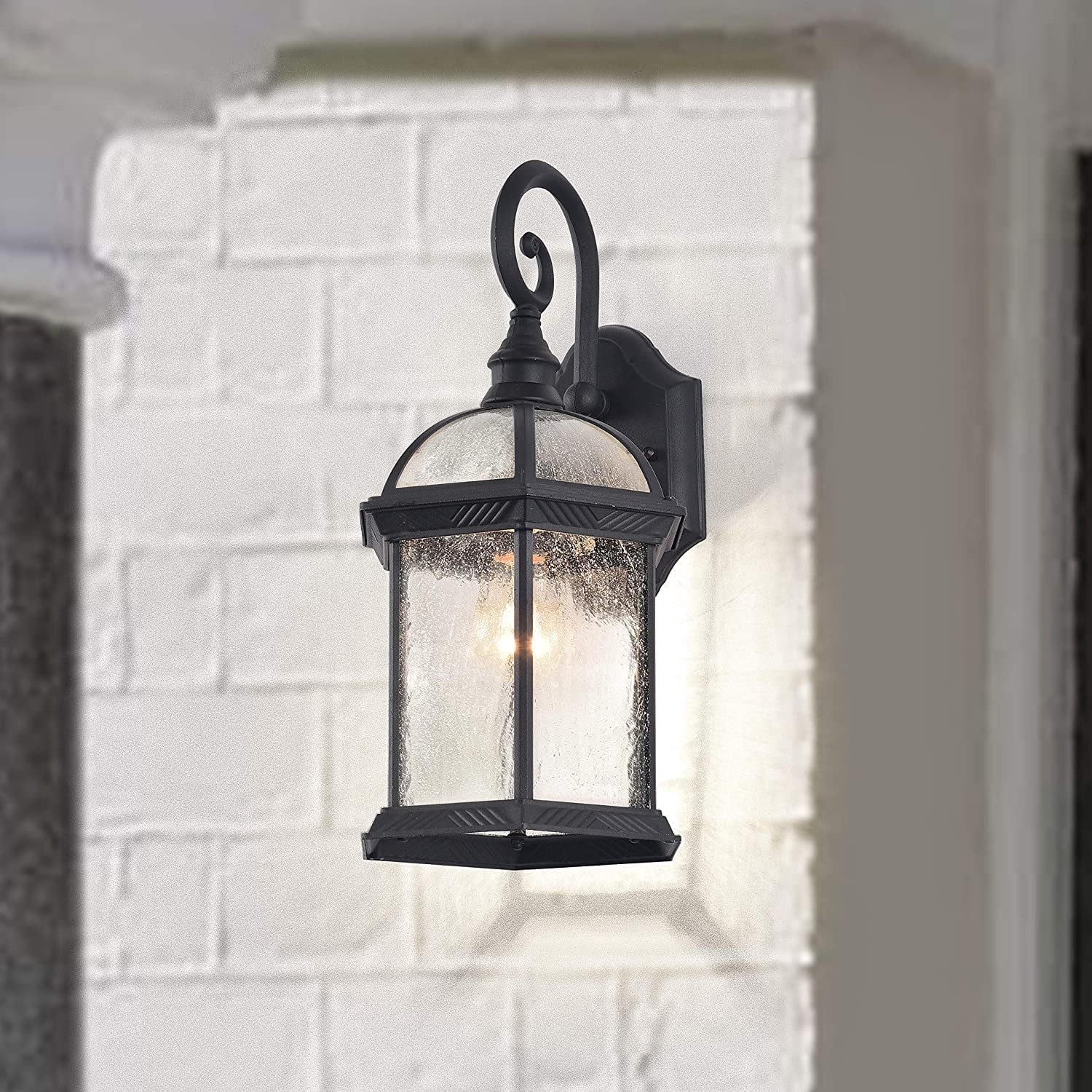 RADIANCE Goods Transitional 1 Light Black Outdoor Wall Sconce 16" Height