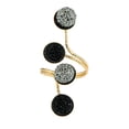 thumbnail image 1 of Anillos de aleación sencillos con temperamento, anillo de resina con diseño de guisantes, anillo para dedo articulado, joyería de moda para chicas (dorado), 1 of 7