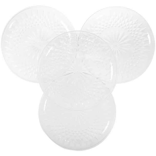 OULII 4Pcs Clear Charger Plates Acrylic Snack Serving Tray for Kitchen and Party Use Transparent