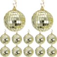 thumbnail image 1 of 12Pcs Golden Mirror Disco Balls For Christmas And Weddings Decorative Hanging Balls Ideal For Party Gatherings, 1 of 2
