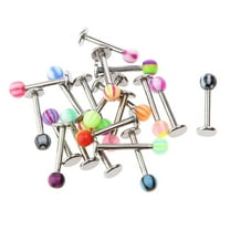 20 x Stainless Steel Lip Studs Rings Bars Labret Jewelry