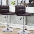 thumbnail image 3 of Patiojoy Tabourets de Bar Pivotants Réglables Modernes Carrés en Cuir PU, Ensemble de 2, 3 of 8