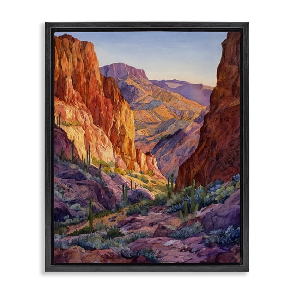 Stupell Industries Traditional Western Colors Canyon Black Floating Frame Canvas Art, 17 x 21, by Franklyn Gregory