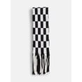 thumbnail image 2 of No Boundaries Women's Check Scarf with Fringe, Black Soot, 2 of 5