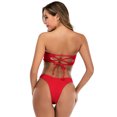 thumbnail image 4 of YanHoo Strapless Swimsuits for Women 2 Piece Bikini Set Sexy Lace Up Bandeau Bikini Set High Cut Bathing Suits Non-slip Two Piece Swimsuits Clearance Sale 2024, 4 of 8