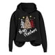 thumbnail image 1 of WILLBEST Sudadera Larga para Mujer, Estilo Navideño, con Estampado de Letras, Cuello Redondo, Estilo Urbano, Manga Larga, con Capucha Grande, 1 of 5
