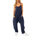 thumbnail image 1 of Y2k-mono holgado sin mangas para mujer, traje holgado de pierna ancha, ropa de calle con bolsillo grande, pantalones de una pieza, ropa de verano, 5XL, 1 of 4