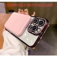 thumbnail image 5 of Glitter Magnetic Case For iPhone 14 13 12 11 Pro Max Plus [ Sparkling Diamond Bumper] Compatible with Magsafe, Camera Lens Protector, Bling Shiny Transparent Cover (Purple,For iPhone 13 Pro Max), 5 of 12