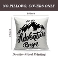 thumbnail image 2 of LALILO Throw Pillow Covers Adventure Lettering White Adventure Cushion Cover 18" x 18", 2 Pack, 2 of 6
