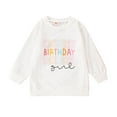 thumbnail image 1 of MEZZALL T-Shirt Décontracté Col Rond Imprimé Lettres pour Garçons et Filles, Manches Longues, Blanc, 3-4 Ans, 1 of 7