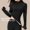 Black, variant on Women's Fitted Turtleneck Long-Sleeve Base Layer, Second-Skin Stretch Top