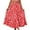 Red independence day dresses for women, variant on Dianli Skirts for Women Floral Print Maxi Summer Skirt Evening Loose Fashion Casual Pocket High Waist Pleated Swing Flowy Ruffle A-Line Skirt Hot Pink L