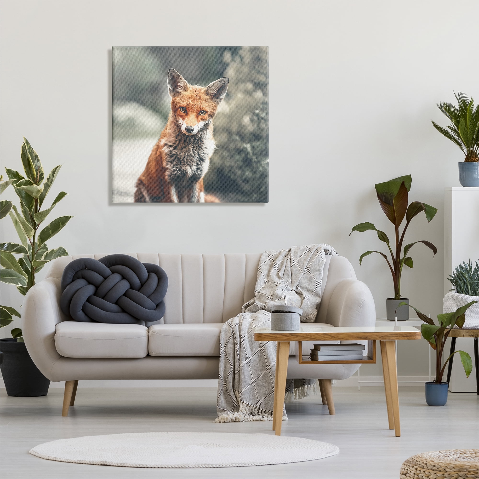 Stupell Industries Adorable Woodland Fox Orange Fur Soft Tone Forest, 30 x 30, Design by Leah Straatsma