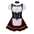 thumbnail image 3 of Disfraz Premium Auténtico traje tradicional tirolés para mujer, informal y elegante, conjunto de vestido de Oktoberfest Ygjytge Vino rojo T G/EG para Mujer, 3 of 9