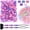 Glitter-Purple, variant on 1605pcs Hair Braid Kit Including 600pcs 9x6mm Glitter Pony Beads, 1000pcs Elastic Rubber Bands, and 5pcs Quick Beaders
