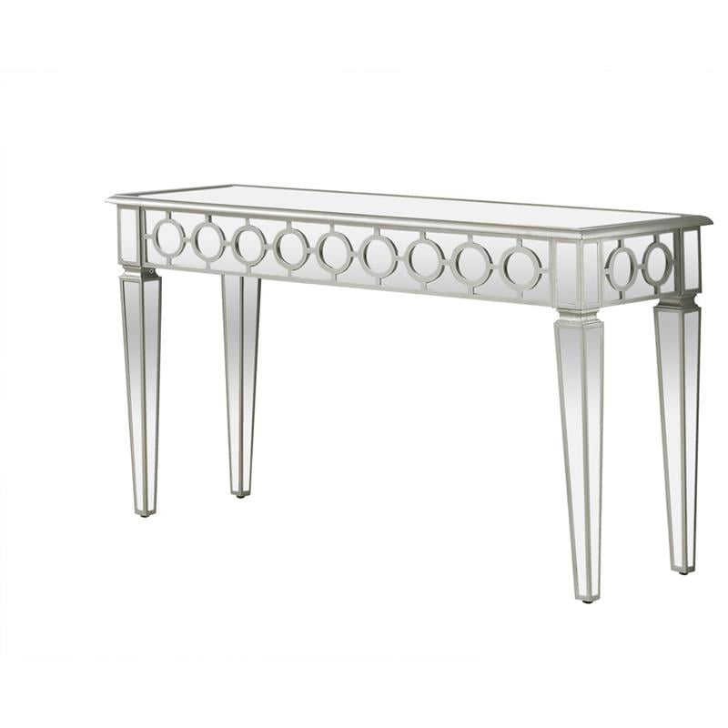 Sophie Solid Wood Console Table, Wooden Mirrored Console Table