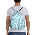 thumbnail image 2 of Drawstring Backpack - Hand drawn butterflies_A Splash Proof Small Drawstring Gym Bag for Women Men, Cinch Sports String Bag Backpack for Travel Swimming Beach, 2 of 8