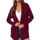 thumbnail image 3 of Suéter PRETTYGARDEN Cardigan Largo Abierto Cómodo Vino Tinto M, 3 of 5