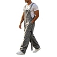 thumbnail image 4 of Mifsaly Denim Overalls for Men Adjustable Straps Cargo Jumpsuits with Multi Pockets Summer Casual Relaxed Fit Classic Workwear Gray,L, 4 of 9