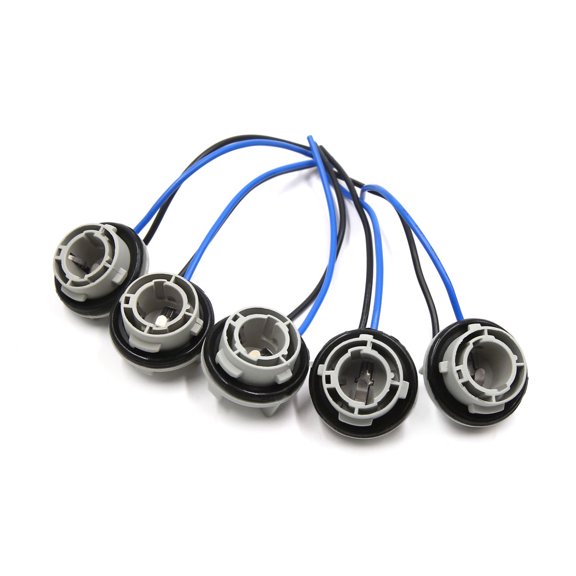 Unique Bargains 5 Pcs Gray Bulb Socket Lamp Holder Connector Adapter Wire Harness for 1156 Light