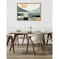 thumbnail image 6 of Kate and Laurel Sylvie Mid Century Modern Abstract Geometric Coastal Landscape Framed Canvas Wall Art by The Creative Bunch Studio, 31.5x41.5 Natural, Modern Abstract Sunset Landscape Art for Wall, 6 of 7