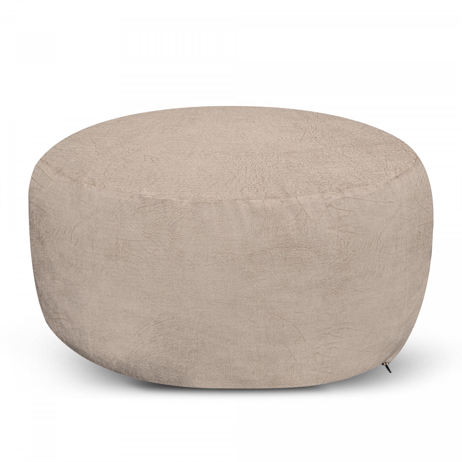 Faux Suede Ottoman Pouf, Digitally Printed Weathered Texture