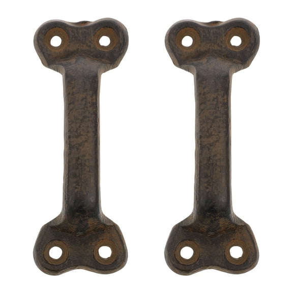 Mobestech Rustic Cast Iron Barn Door Handle Brown Decorative Pull for Home