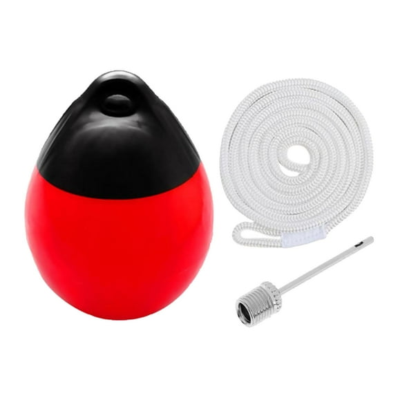 Boat Ball Swim Buoy Protection Dock Edge 10x12 inch Docking Anti Collision Anchor Buoy Float Float for Small Boat Dock Yacht Red with White Rope