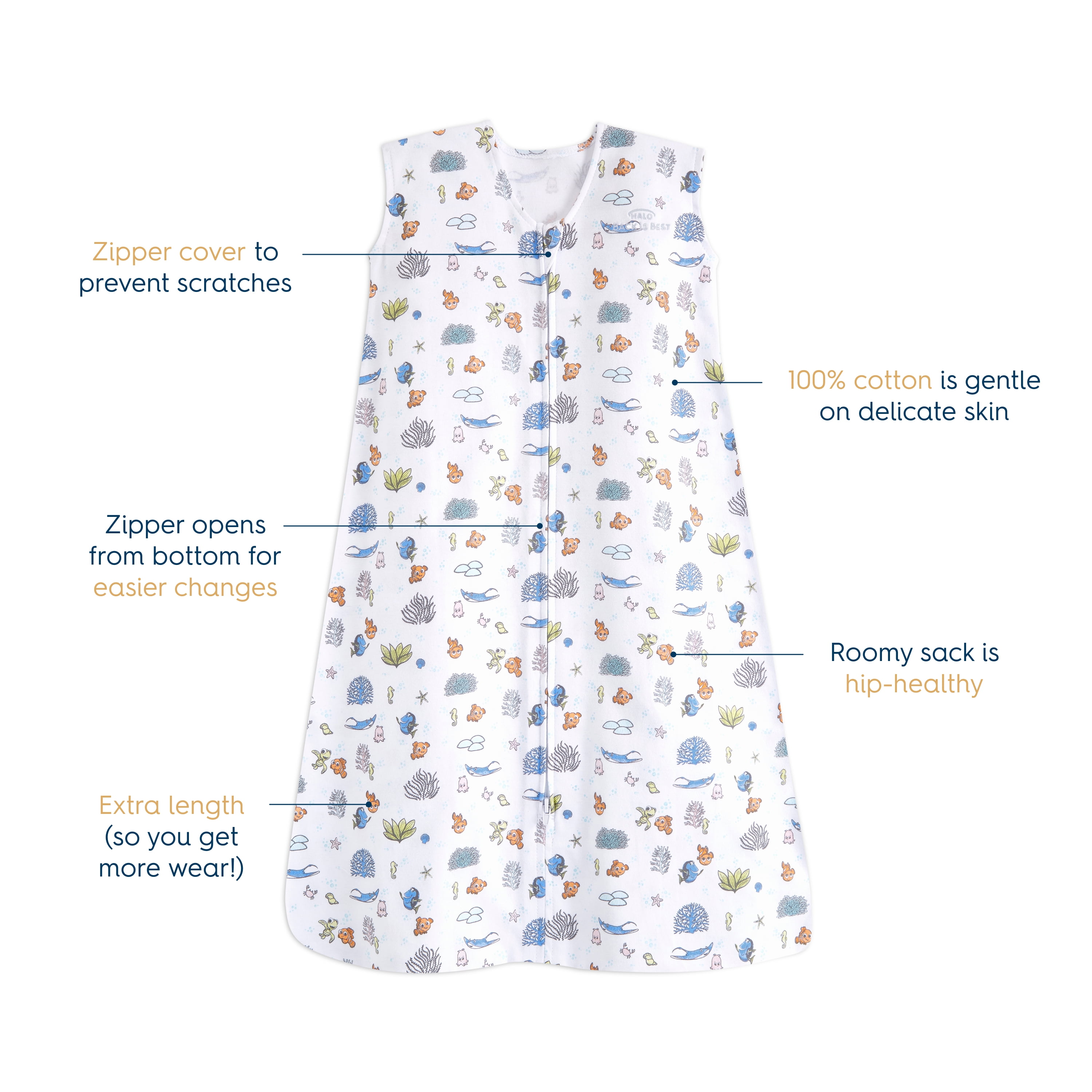 HALO great barrier reef cotton SleepSack wearable blanket -L