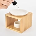 thumbnail image 4 of 3x Candelabro de Cerámica Marco de Madera Quemador de Aceite Esencial Cera Derretir Dormitorio Sunnimix porta vela, 4 of 7