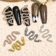 thumbnail image 4 of 3D Snake Nail Art Charm Metal Snake Wave Nail Art Rhinestone Color Nail Art Jewelry Accessories DIY Craft Nail Art Decoration, 4 of 5