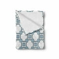 thumbnail image 2 of European Soft Flannel Fleece Throw Blanket, Portuguese Style Geometric Detailed Abstract Geometrical Shapes Print, Cozy Plush for Indoor and Outdoor Use, 50" x 70", Blue White, by Ambesonne, 2 of 6
