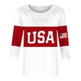 thumbnail image 3 of Graphic Tees for Women USA 250th Anniversary Crewneck Tee for Women Wear with Seasonal Versatility and Casual Comfort Red L, 3 of 4