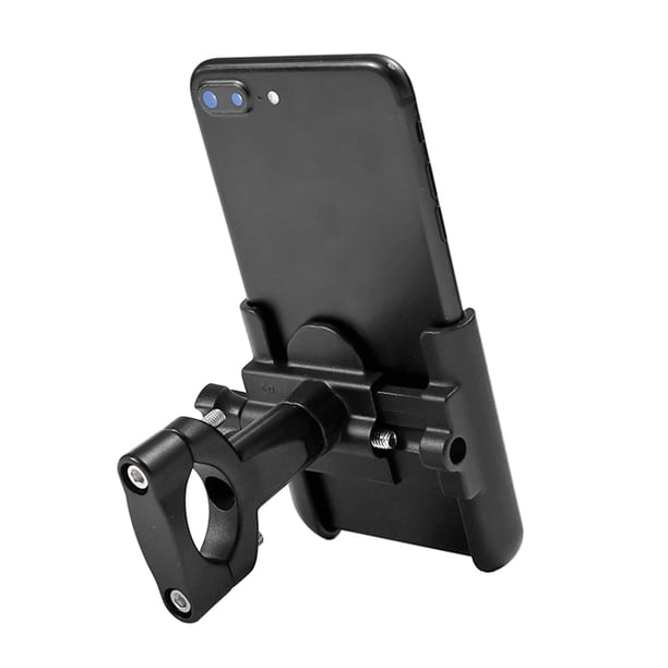 Sywqhk Soporte de teléfono para bicicleta Soporte de GPS para motocicleta de metal con rotación de 360 grados (negro)