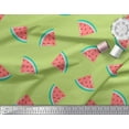 thumbnail image 3 of Soimoi Green Poly Georgette Fabric Watermelon Fruits Decor Fabric Printed Yard 42 Inch Wide, 3 of 3