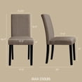 thumbnail image 6 of DyFun Linen Upholstered Dining Chairs Set of 2 for Kitchen Dining Room or Apartment Living, Kahki, 6 of 7