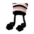 thumbnail image 5 of Gorro de punto Yinane con orejas de gato para mujer Rosa y negro, 5 of 5