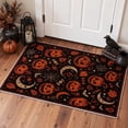 thumbnail image 2 of GENIMO 2'x7' Halloween Runner Rug, Washable Non Slip Soft Farmhouse Pumpkin Indoor Outdoor Hallway Runner for Porch Patio Kitchen Entryway, Noir Orange, 2 of 6