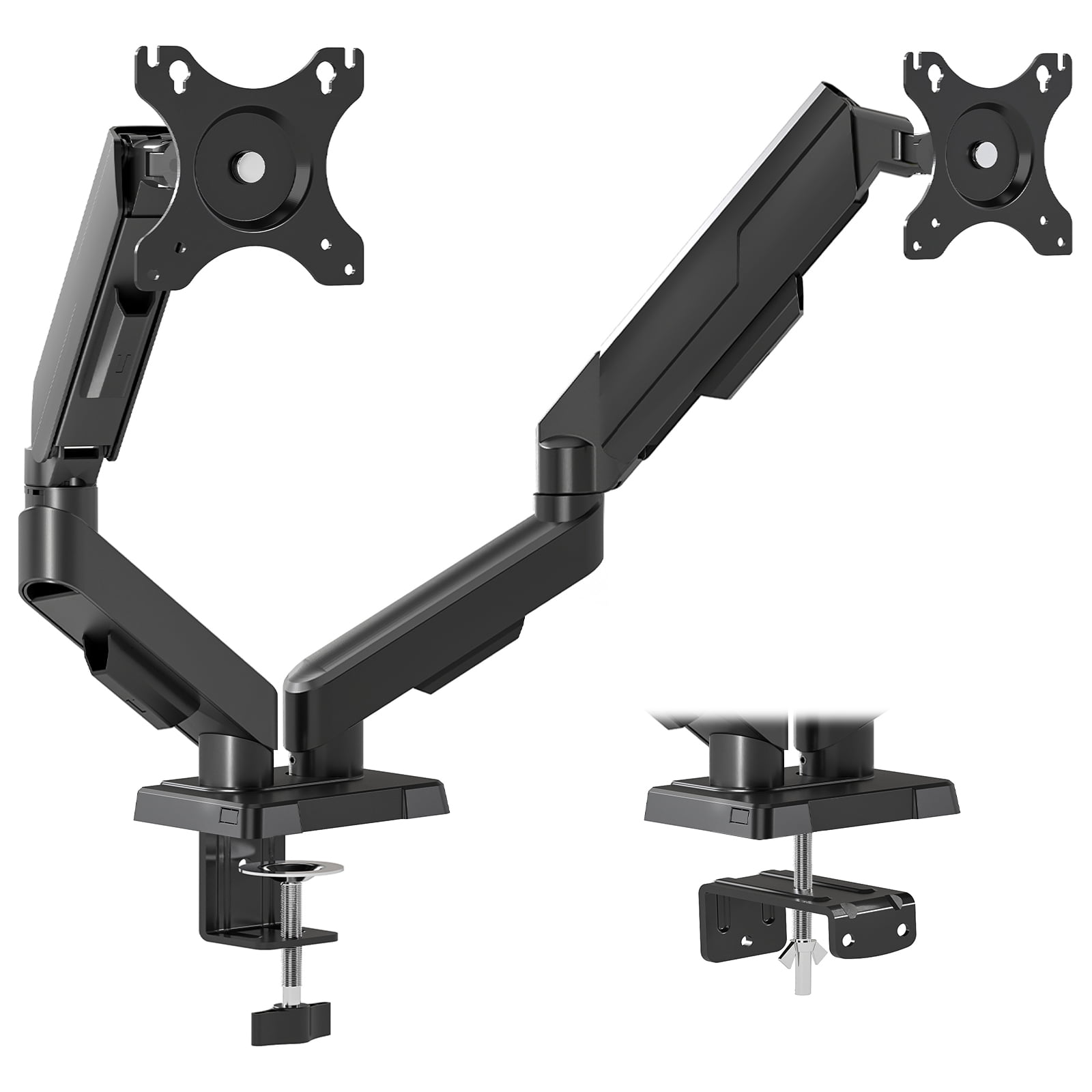 RTVR Dual Monitor Desk Mount Stand Fits Screens up to 34", 360° Heavy Duty Adjustable Arm Desk Mount with Tilt Swivel Rotation, Holds up to 22lbs